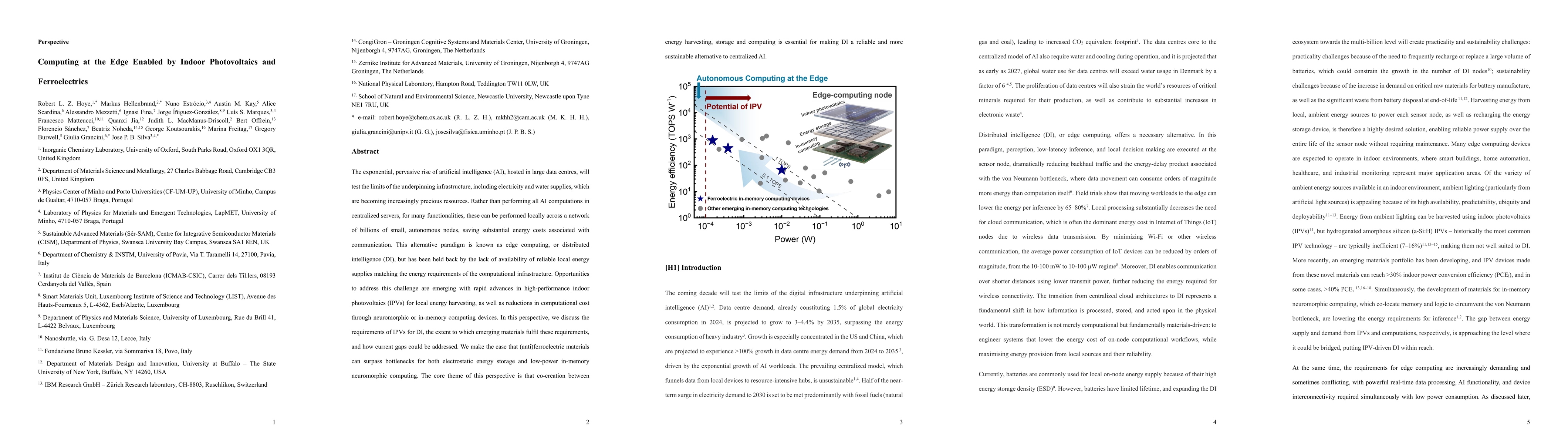 Thumbnail for Computing at the Edge Enabled by Indoor Photovoltaics and Ferroelectrics