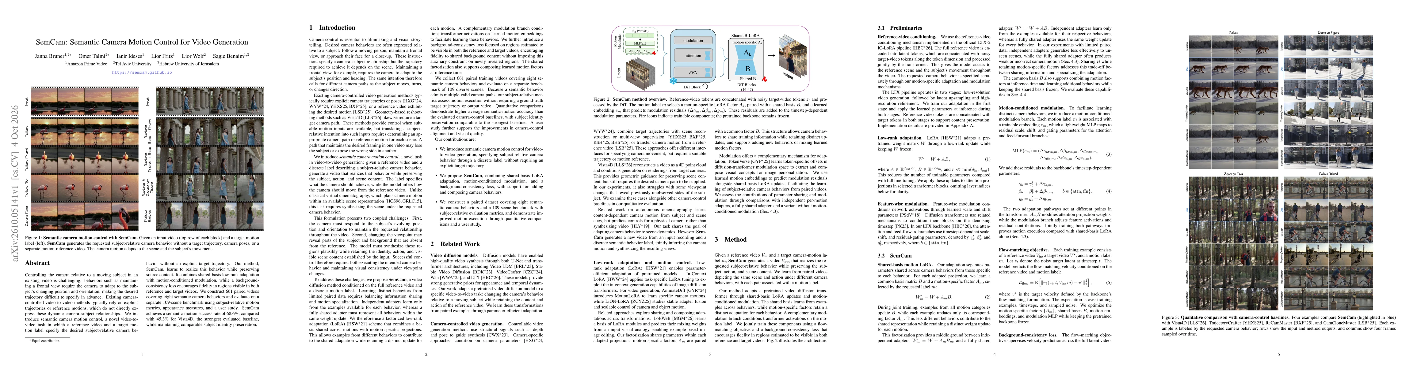 Thumbnail for SemCam: Semantic Camera Motion Control for Video Generation