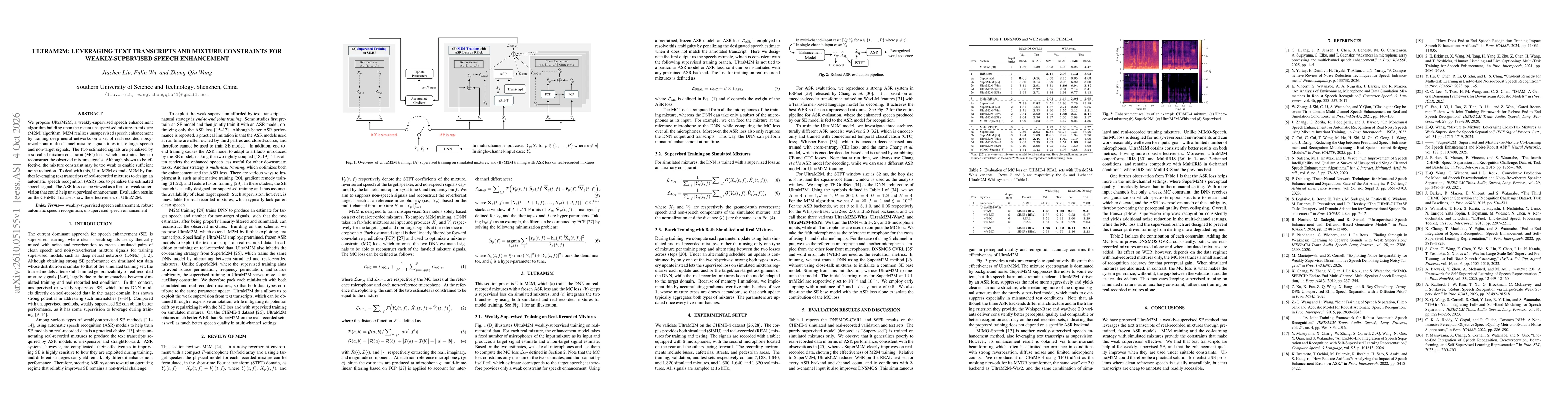Thumbnail for UltraM2M: Leveraging Text Transcripts and Mixture Constraints for Weakly-Supervised Speech Enhancement