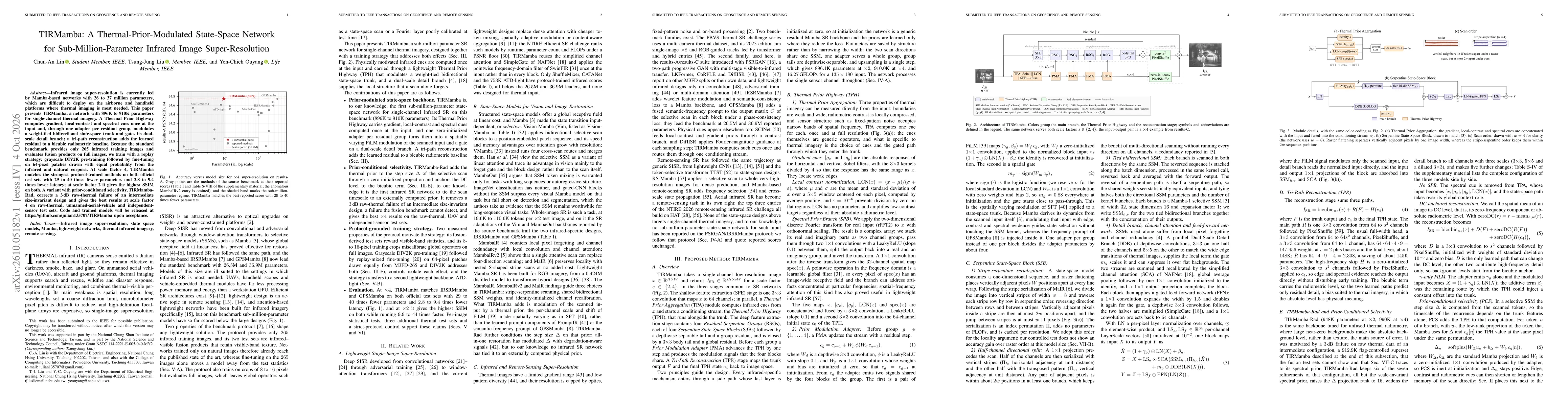 Thumbnail for TIRMamba: A Thermal-Prior-Modulated State-Space Network for Sub-Million-Parameter Infrared Image Super-Resolution