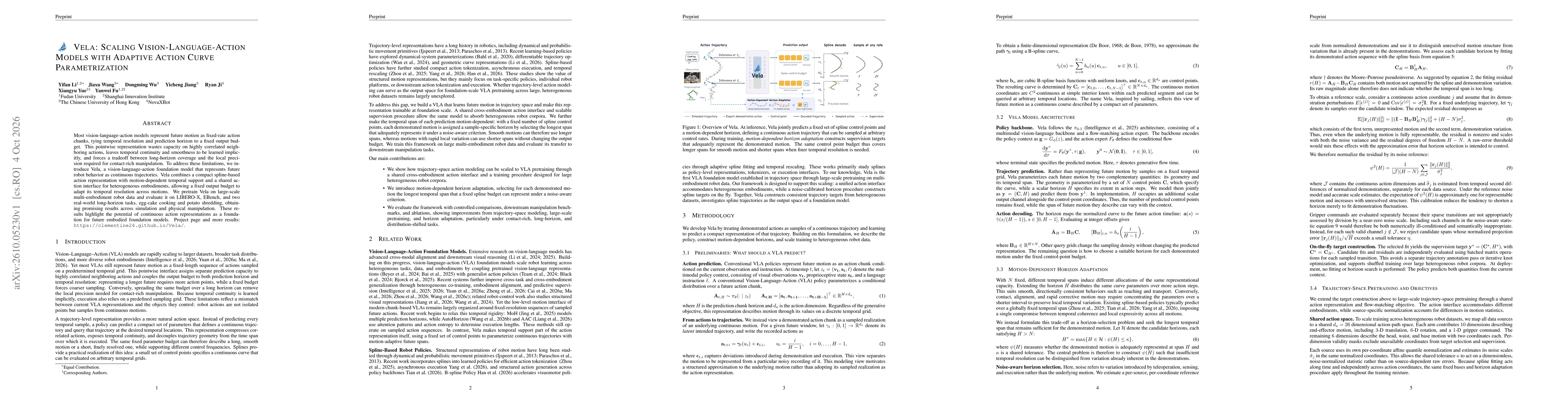 Thumbnail for Vela: Scaling Vision-Language-Action Models with Adaptive Action Curve Parametrization