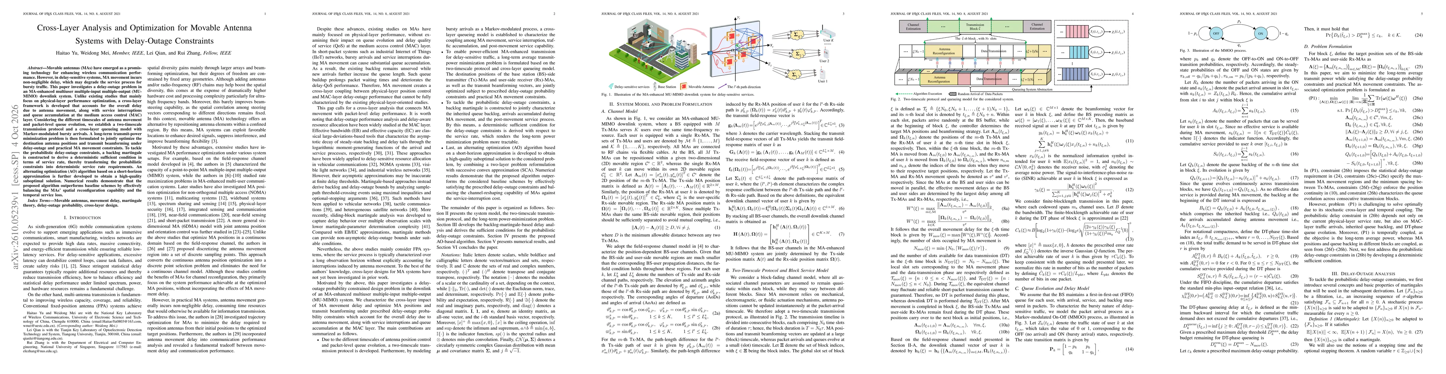 Thumbnail for Cross-Layer Analysis and Optimization for Movable Antenna Systems with Delay-Outage Constraints