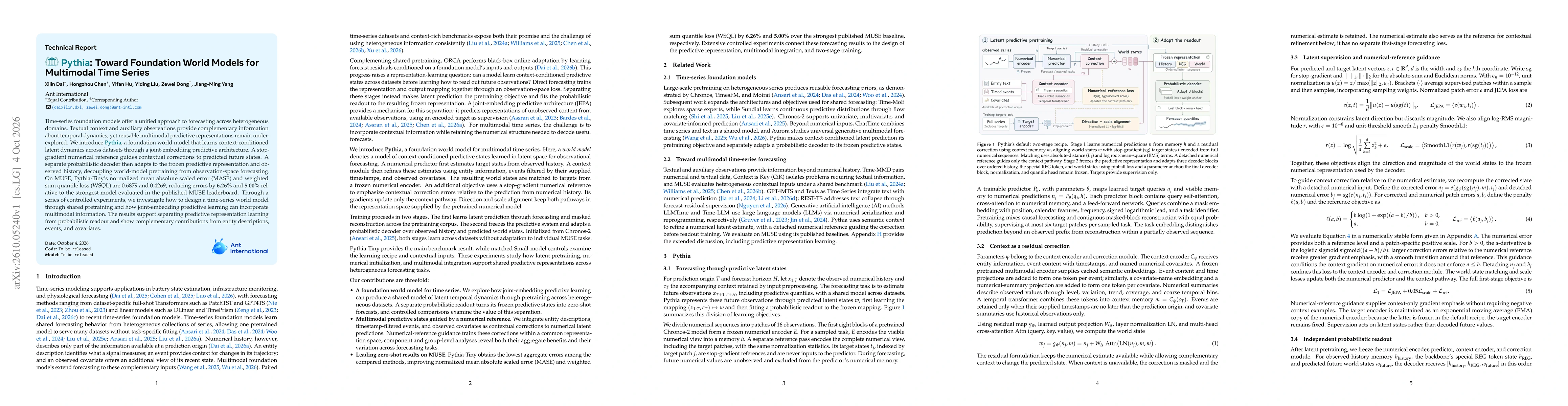 Thumbnail for Pythia: Toward Foundation World Models for Multimodal Time Series