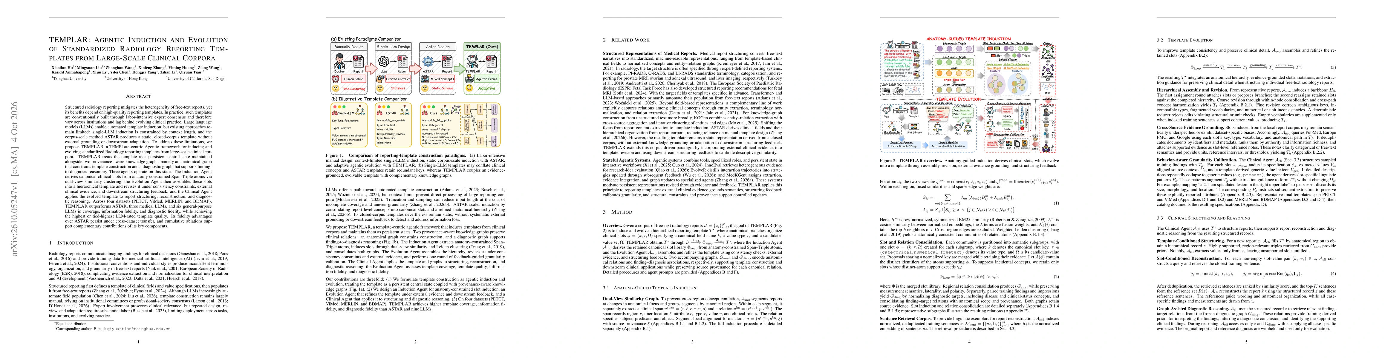 Thumbnail for templar: agentic induction and evolution of standardized radiology reporting templates from large-scale clinical corpora