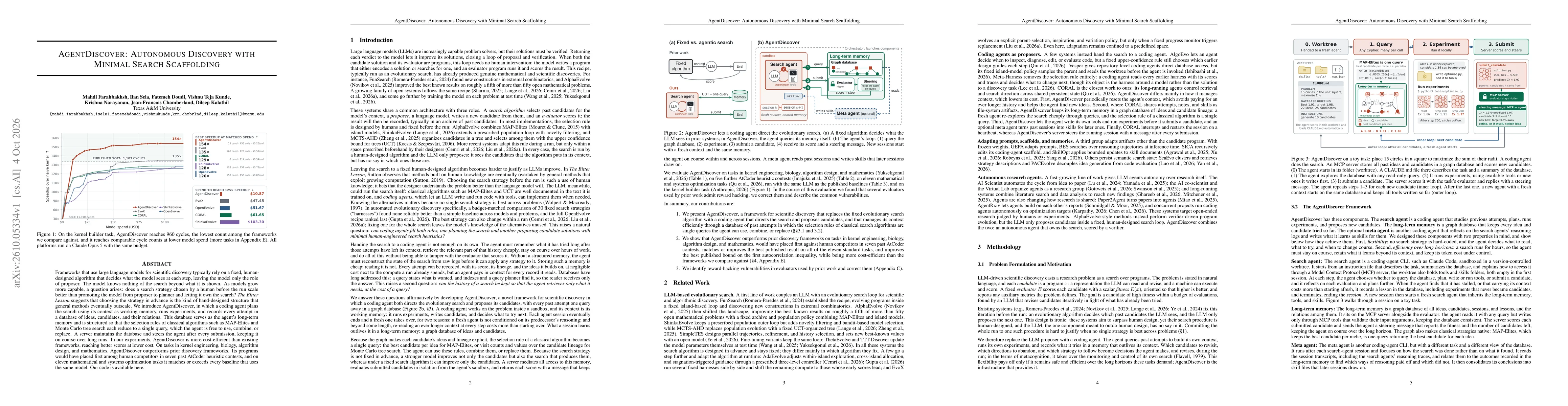 Thumbnail for AgentDiscover: Autonomous Discovery with Minimal Search Scaffolding