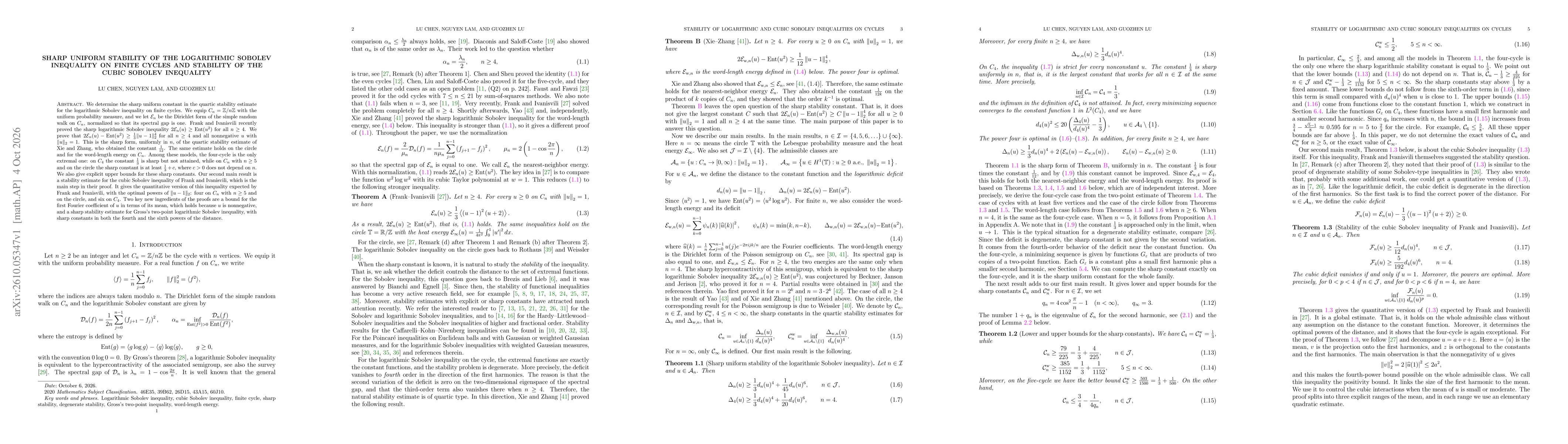 Thumbnail for Sharp uniform stability of the logarithmic Sobolev inequality on finite cycles and stability of the cubic Sobolev inequality