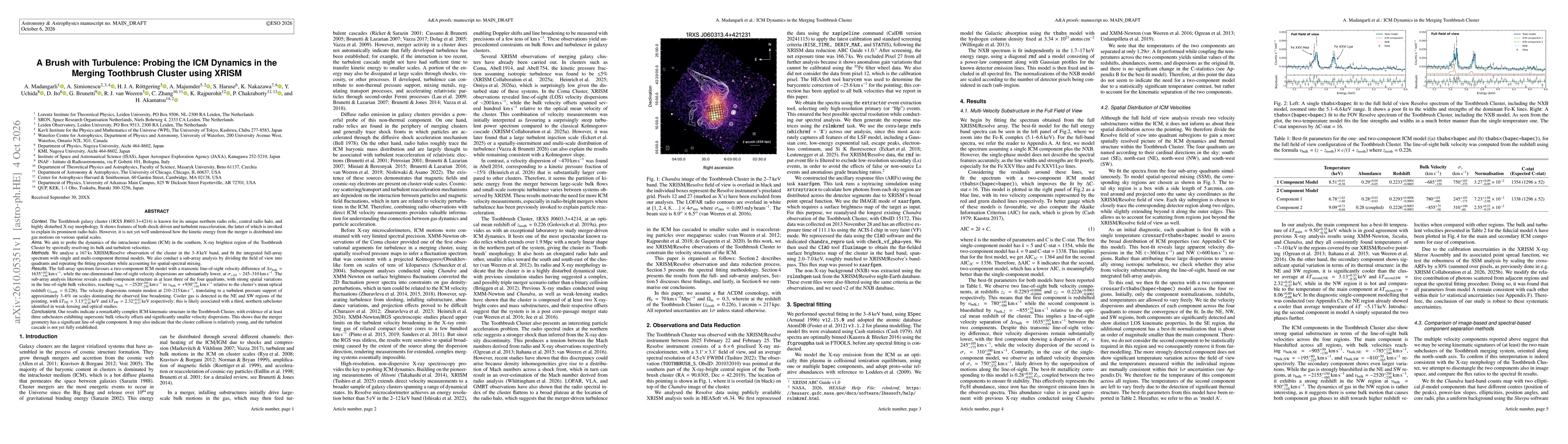 Thumbnail for A Brush with Turbulence: Probing the ICM Dynamics in the Merging Toothbrush Cluster using XRISM