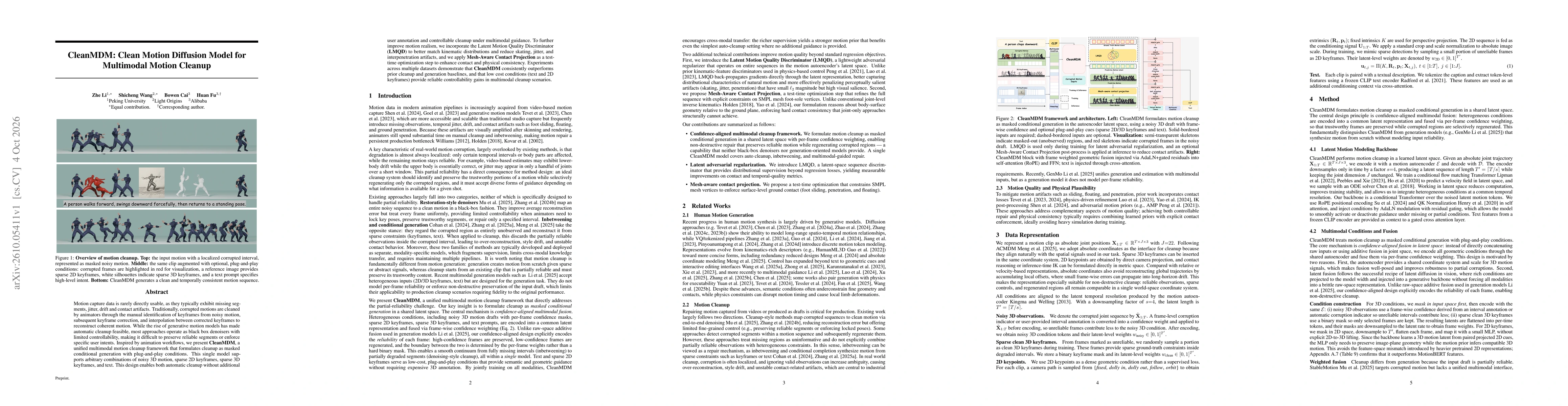 Thumbnail for CleanMDM: Clean Motion Diffusion Model for Multimodal Motion Cleanup