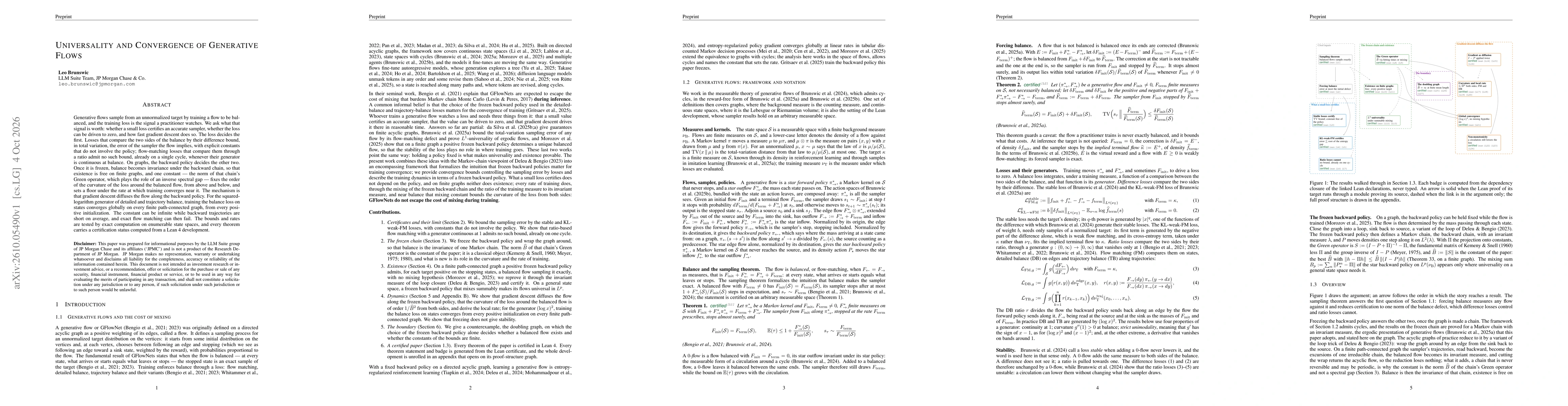 Thumbnail for Universality and Convergence of Generative Flows