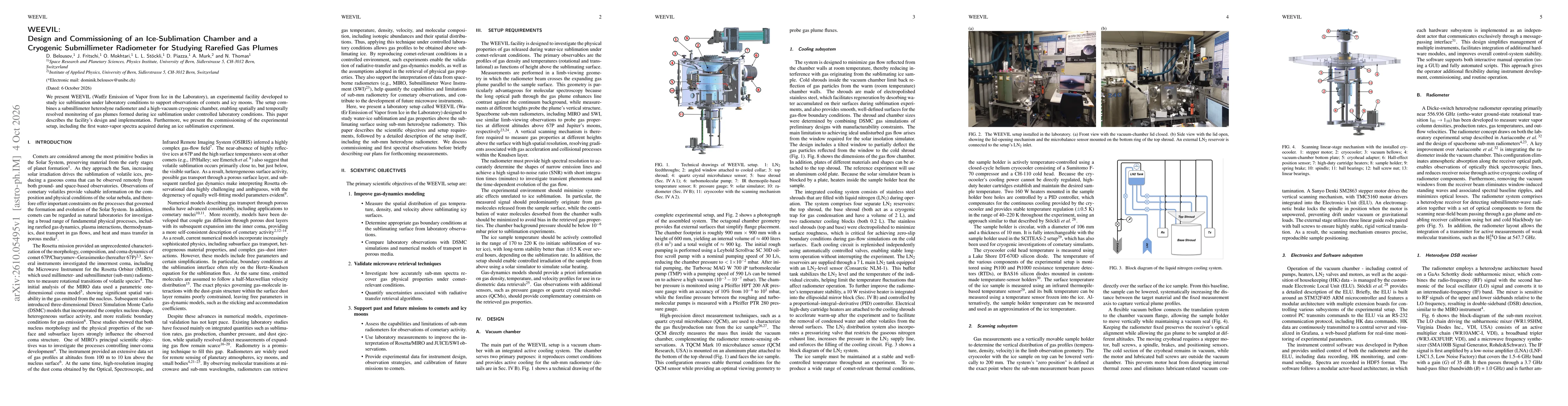 Thumbnail for WEEVIL: design and commissioning of an ice-sublimation chamber and a cryogenic submillimeter radiometer for studying rarefied gas plumes