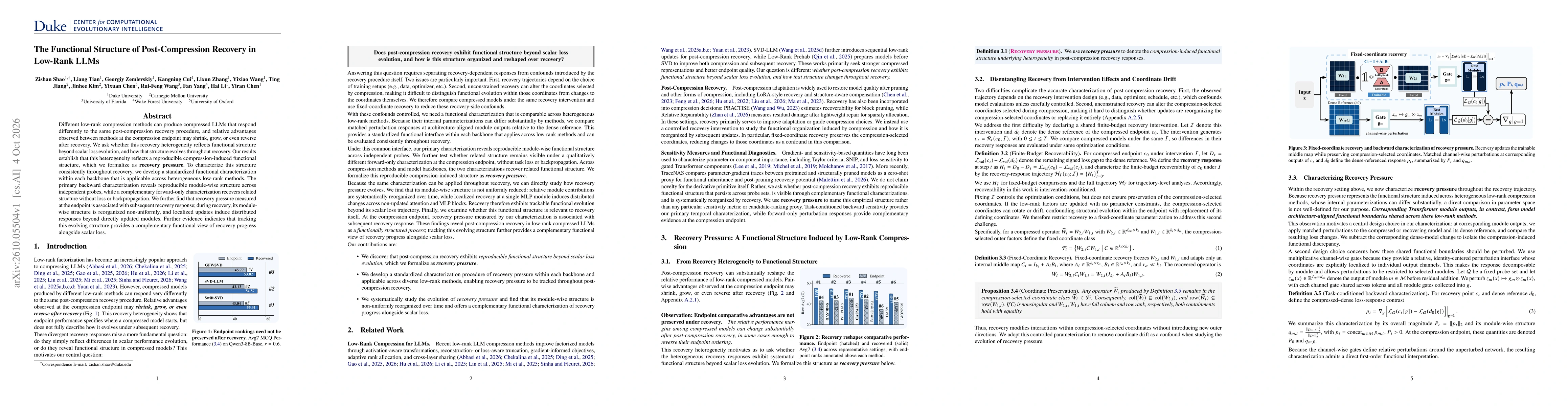 Thumbnail for The Functional Structure of Post-Compression Recovery in Low-Rank LLMs