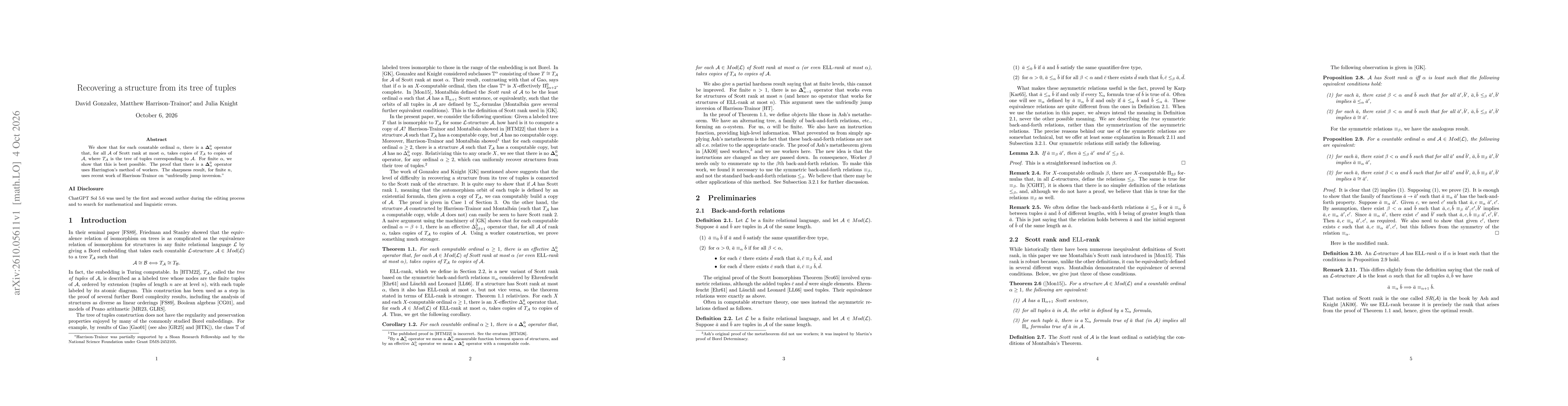 Thumbnail for Recovering a structure from its tree of tuples