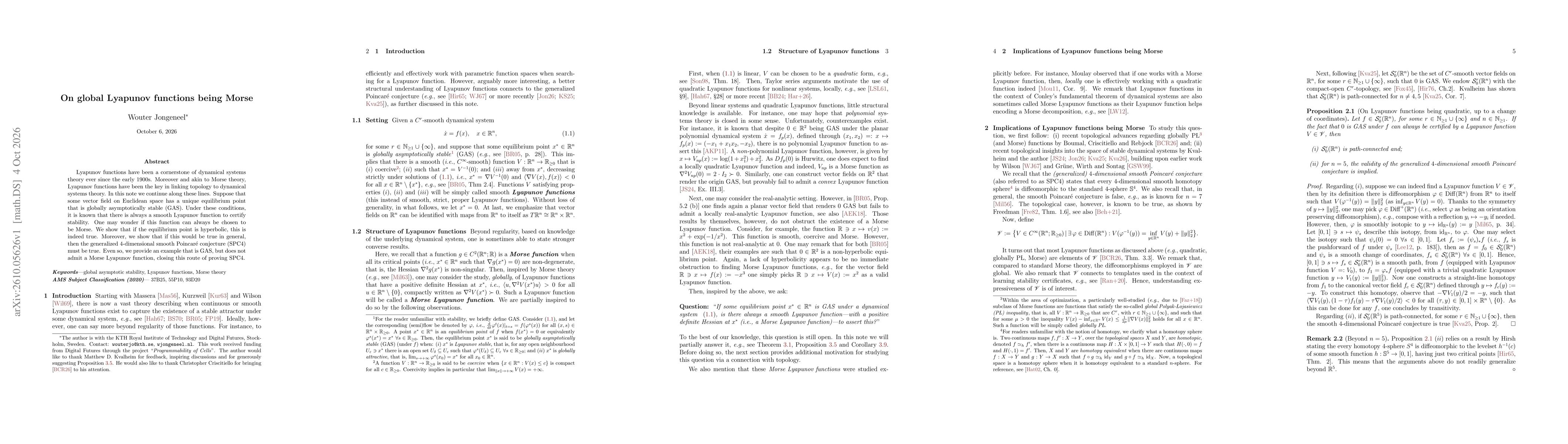 Thumbnail for On global Lyapunov functions being Morse