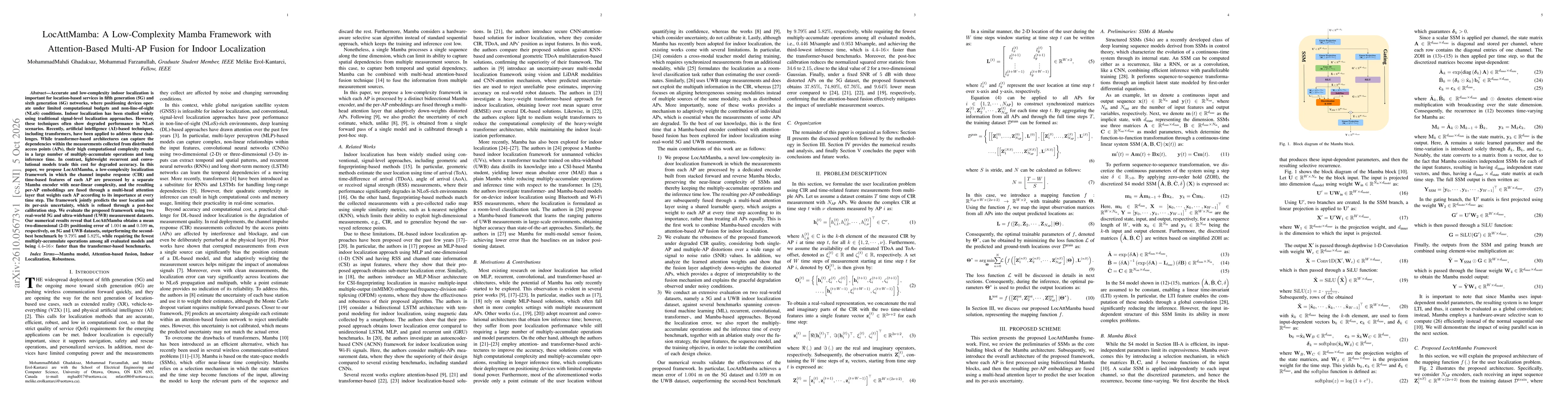 Thumbnail for LocAttMamba: A Low-Complexity Mamba Framework with Attention-Based Multi-AP Fusion for Indoor Localization