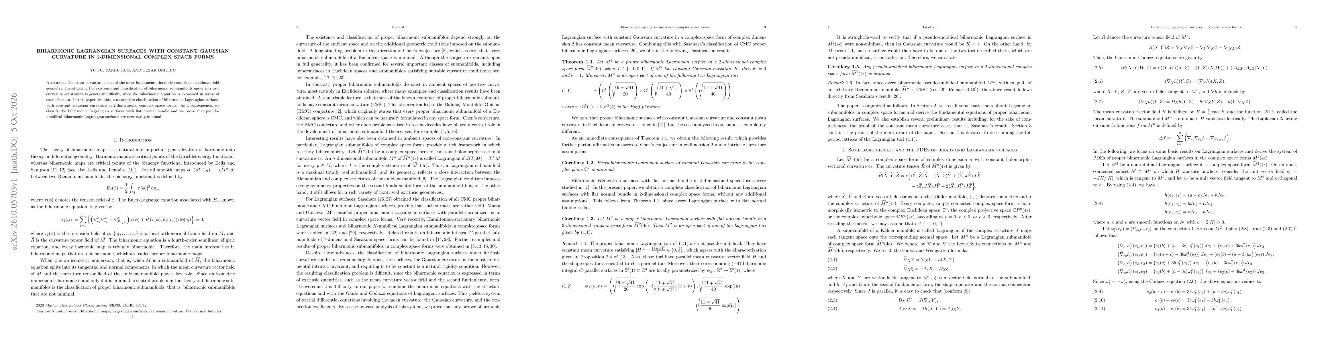 Thumbnail for Biharmonic Lagrangian surfaces with constant Gaussian curvature in $2$-dimensional complex space forms