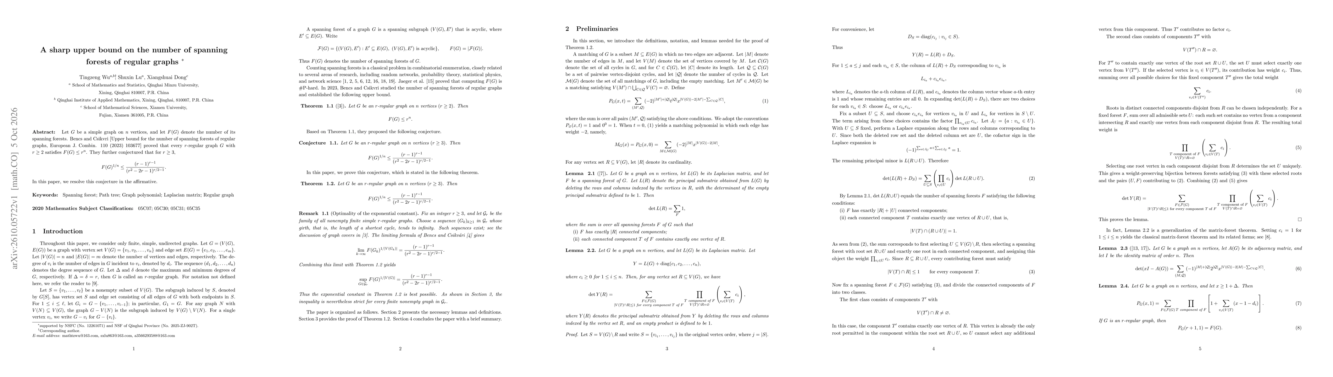 Thumbnail for A sharp upper bound on the number of spanning forests of regular graphs