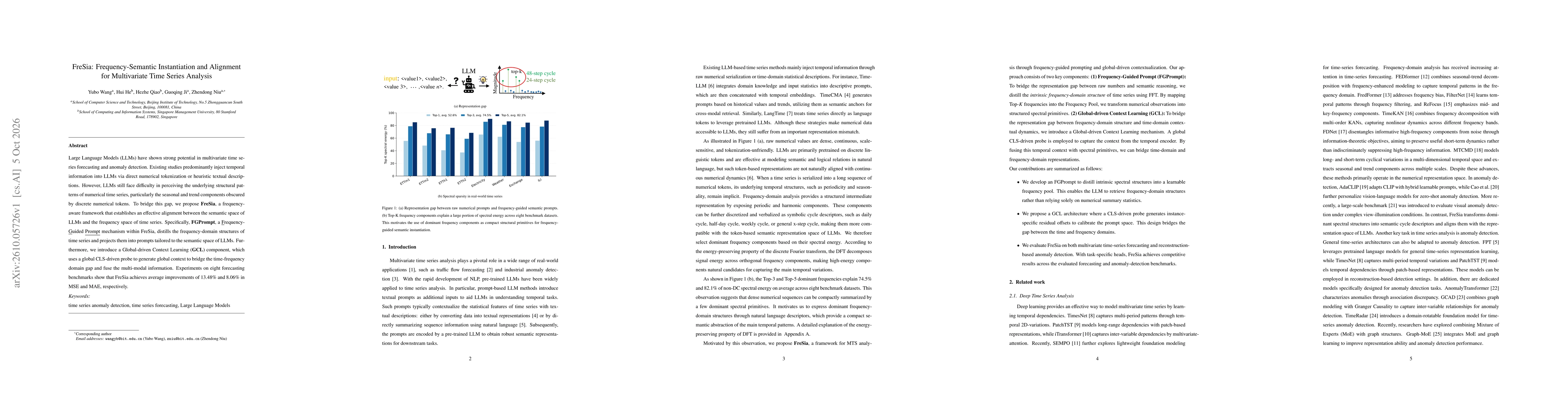Thumbnail for FreSia: Frequency-Semantic Instantiation and Alignment for Multivariate Time Series Analysis