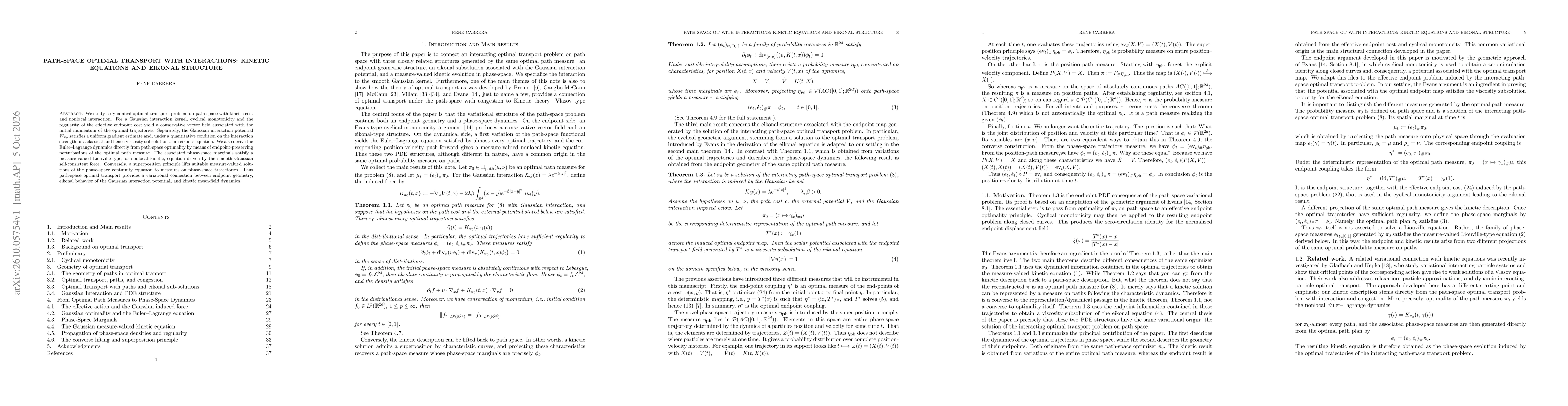 Thumbnail for Path-Space Optimal Transport with Interactions: Kinetic Equations and Eikonal Structure