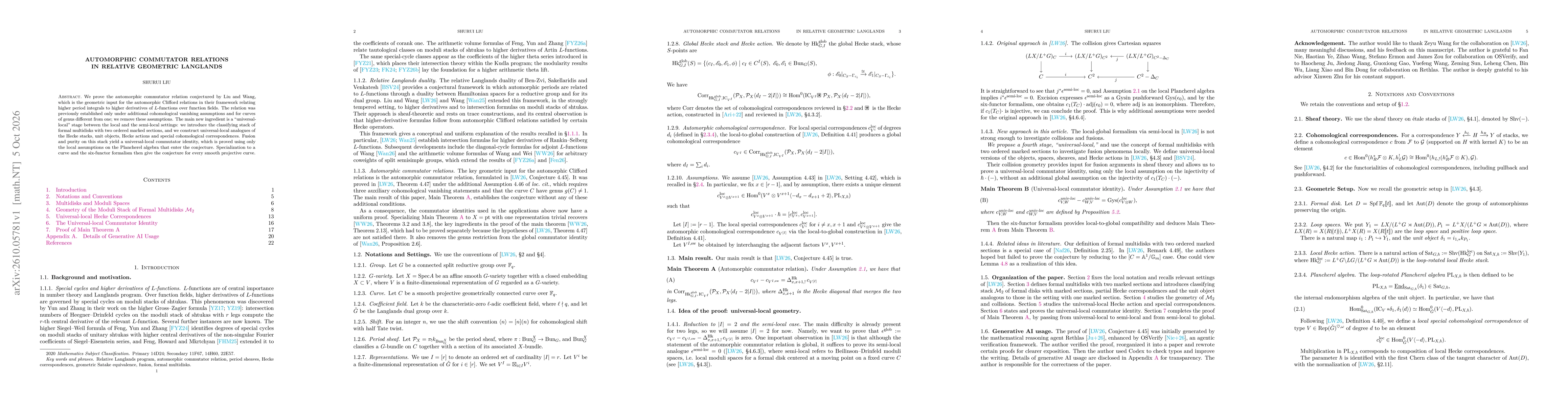 Thumbnail for Automorphic commutator relations in relative geometric Langlands