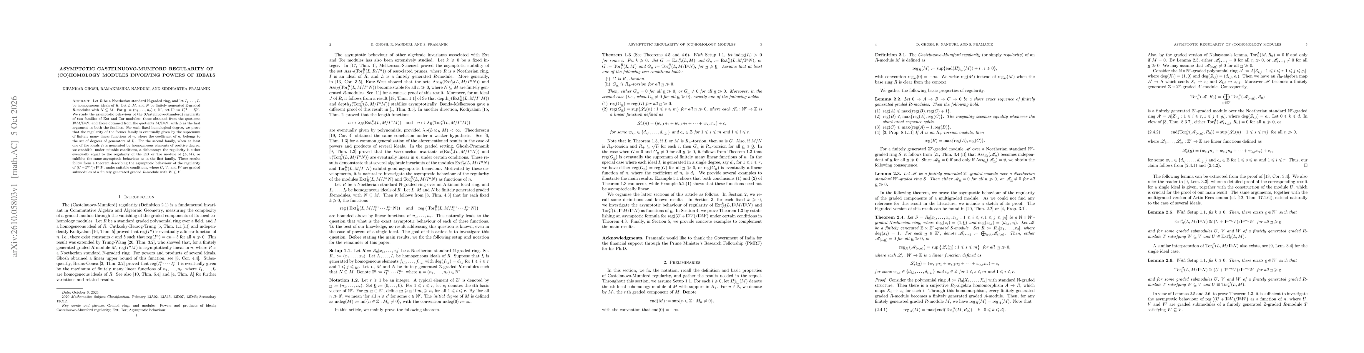 Thumbnail for Asymptotic Castelnuovo-Mumford regularity of (co)homology modules involving powers of ideals
