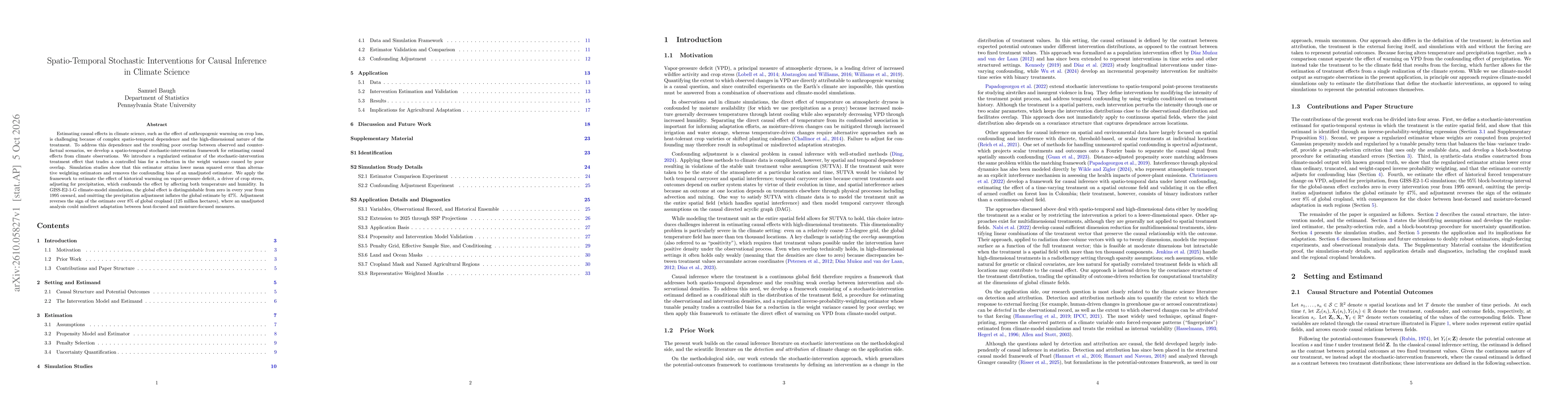 Thumbnail for Spatio-Temporal Stochastic Interventions for Causal Inference in Climate Science