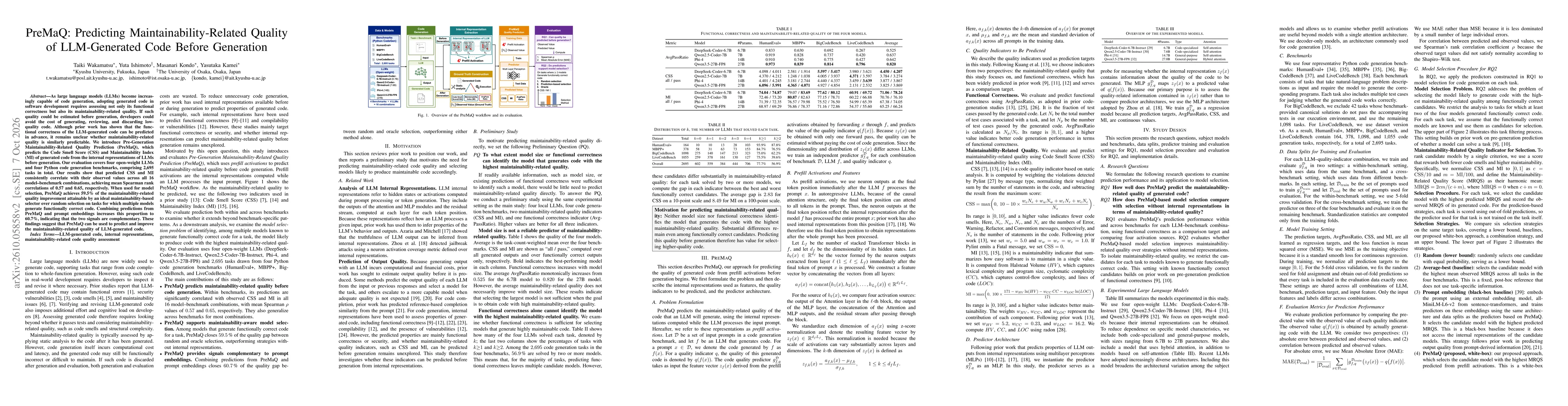 Thumbnail for PreMaQ: Predicting Maintainability-Related Quality of LLM-Generated Code Before Generation