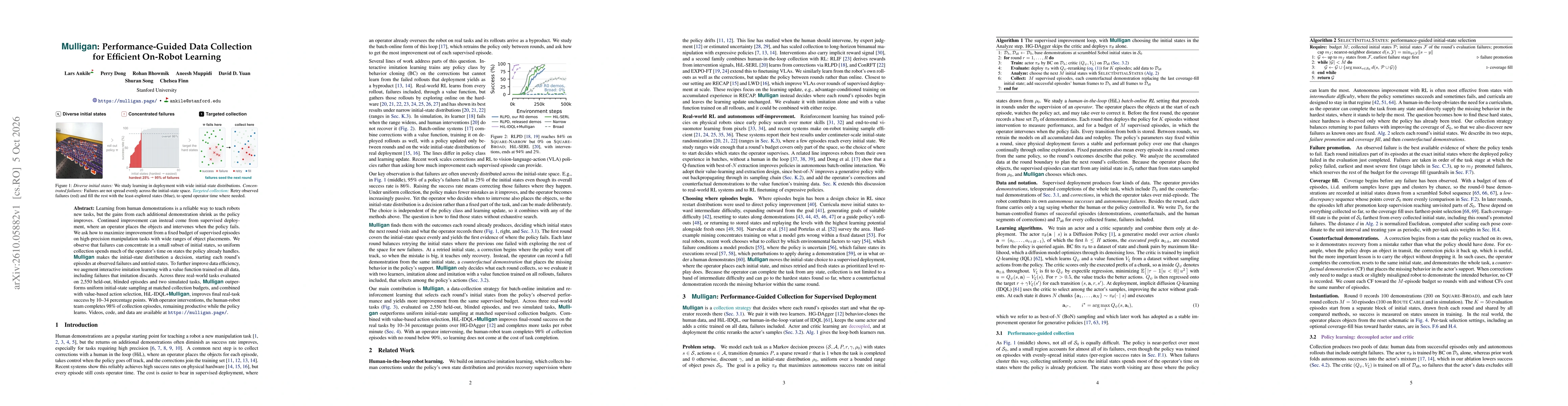 Thumbnail for Mulligan: Performance-Guided Data Collection for Efficient On-Robot Learning