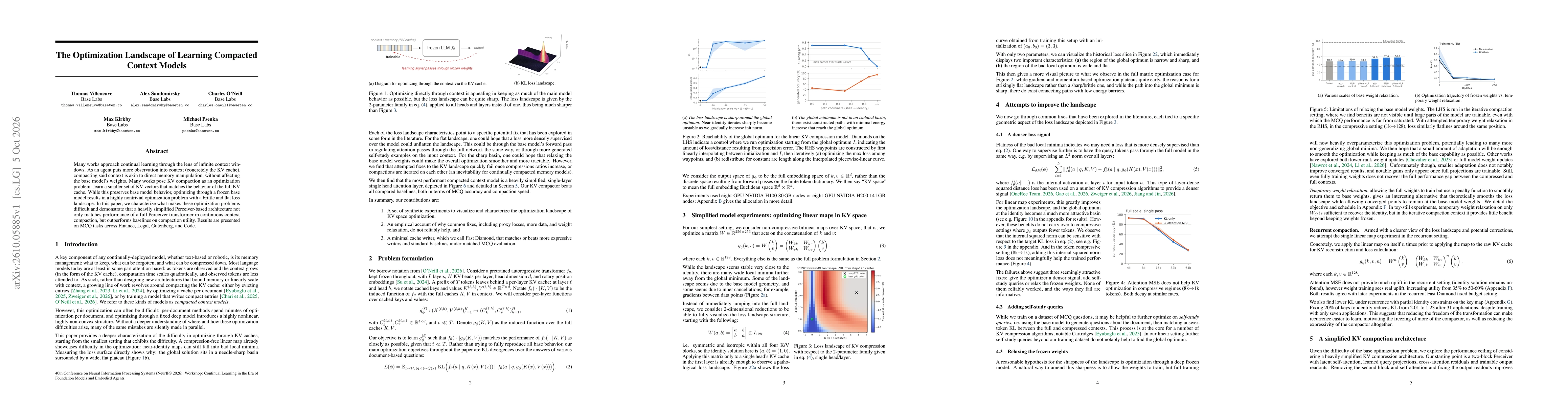 Thumbnail for The Optimization Landscape of Learning Compacted Context Models