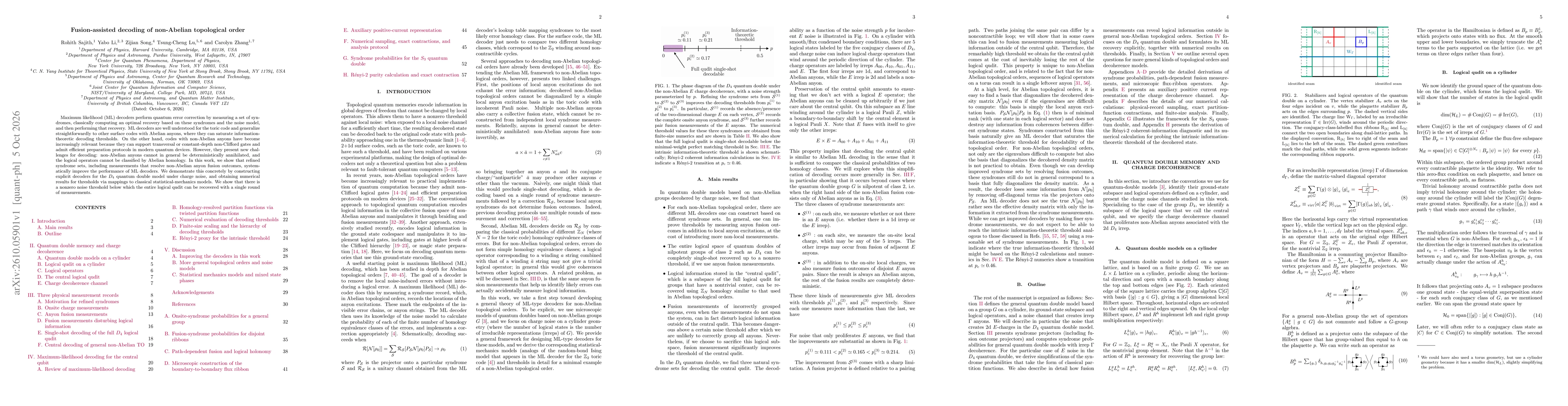 Thumbnail for Fusion-assisted decoding of non-Abelian topological order