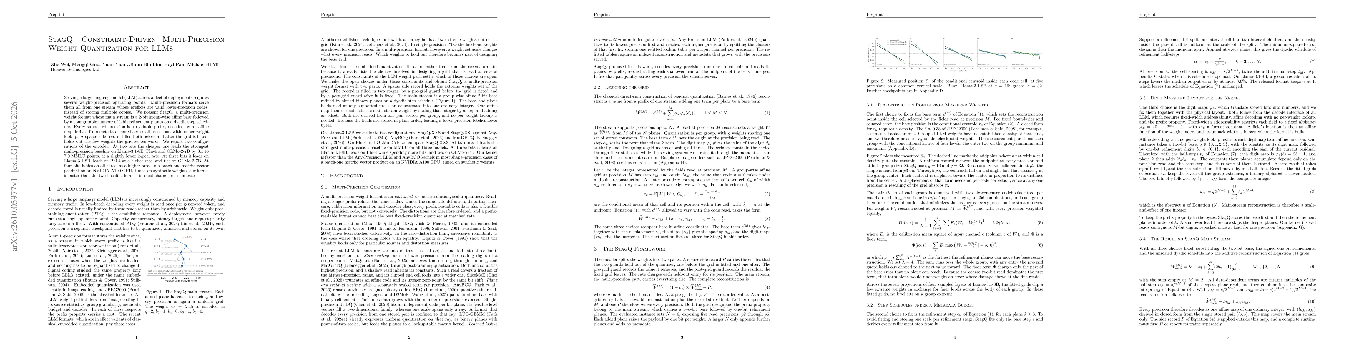 Thumbnail for StagQ: Constraint-Driven Multi-Precision Weight Quantization for LLMs