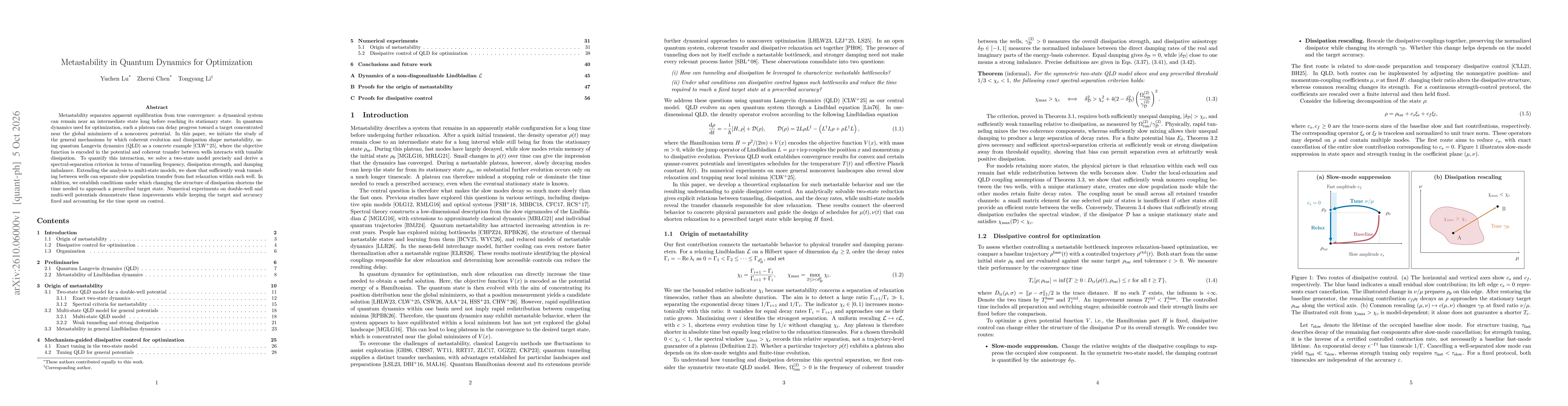 Thumbnail for Metastability in Quantum Dynamics for Optimization