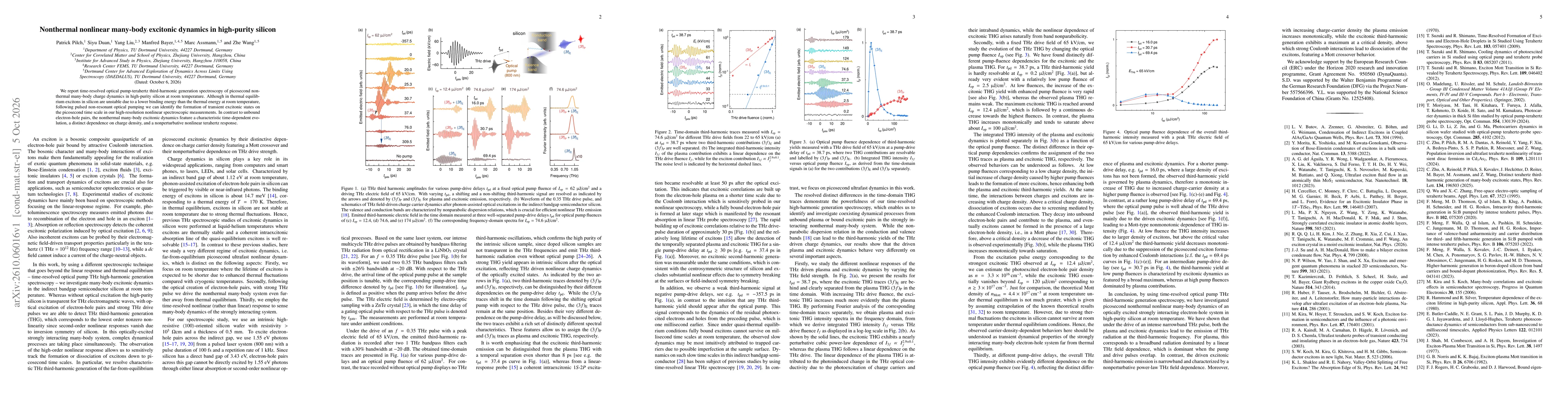 Thumbnail for Nonthermal nonlinear many-body excitonic dynamics in high-purity silicon