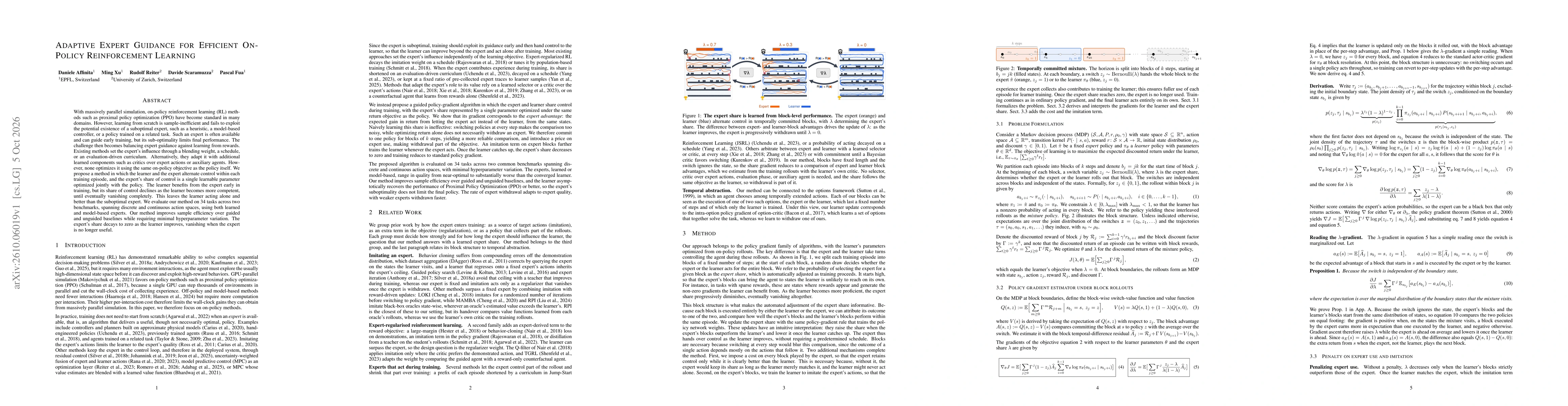 Thumbnail for Adaptive Expert Guidance for Efficient On-Policy Reinforcement Learning