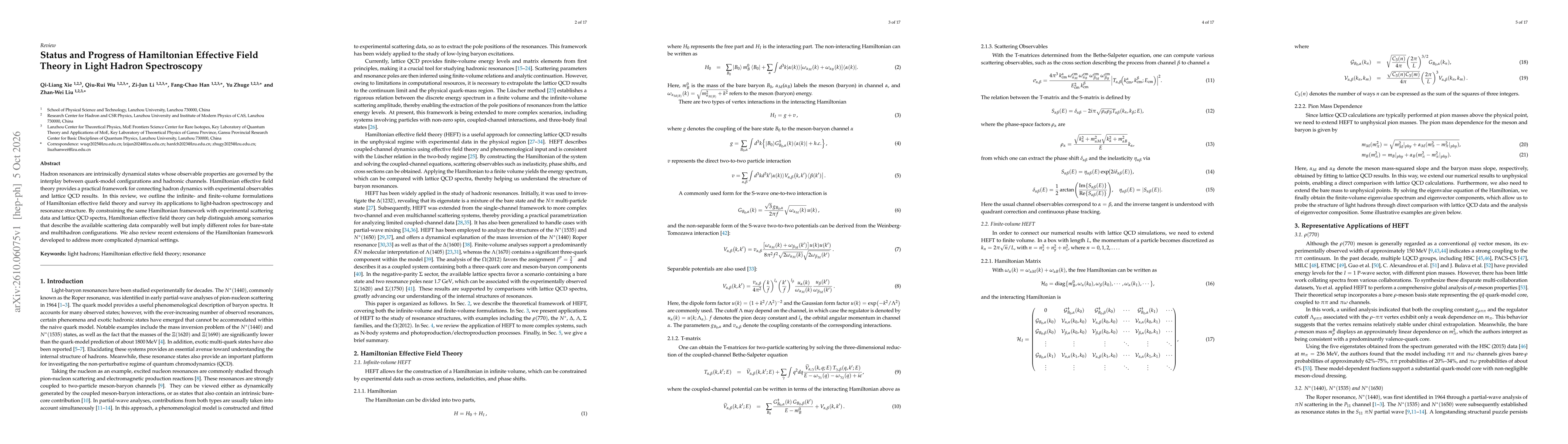 Thumbnail for Status and Progress of Hamiltonian Effective Field Theory in Light Hadron Spectroscopy