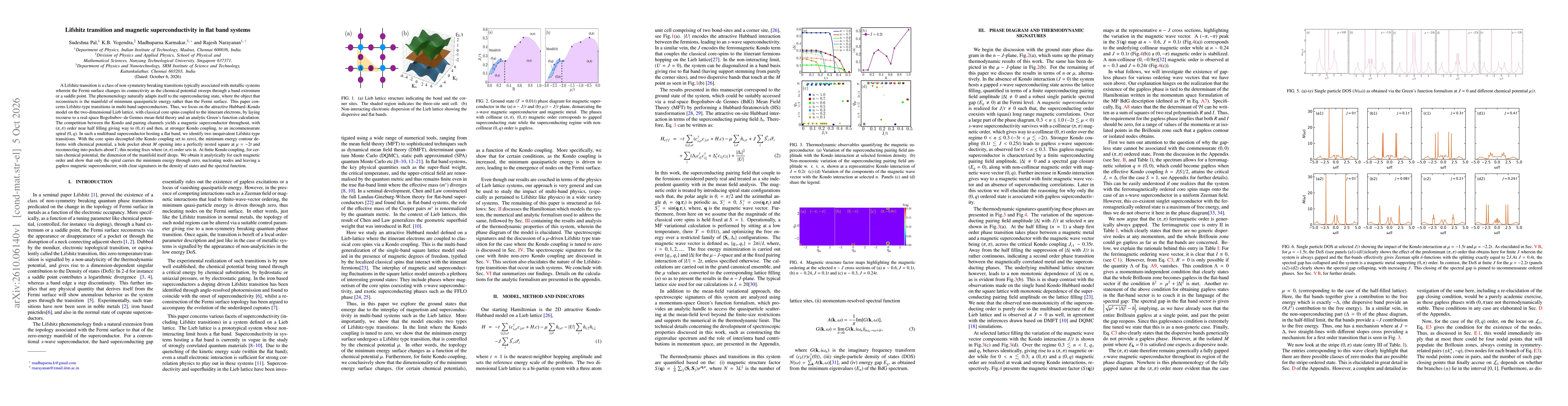 Thumbnail for Lifshitz transition and magnetic superconductivity in flat band systems
