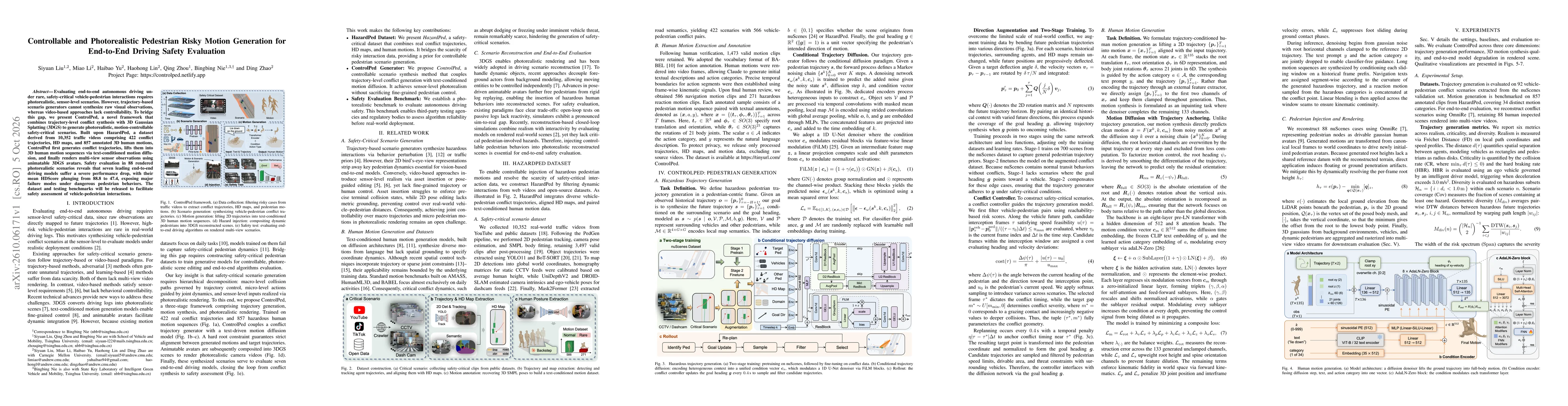 Thumbnail for Controllable and Photorealistic Pedestrian Risky Motion Generation for End-to-End Driving Safety Evaluation