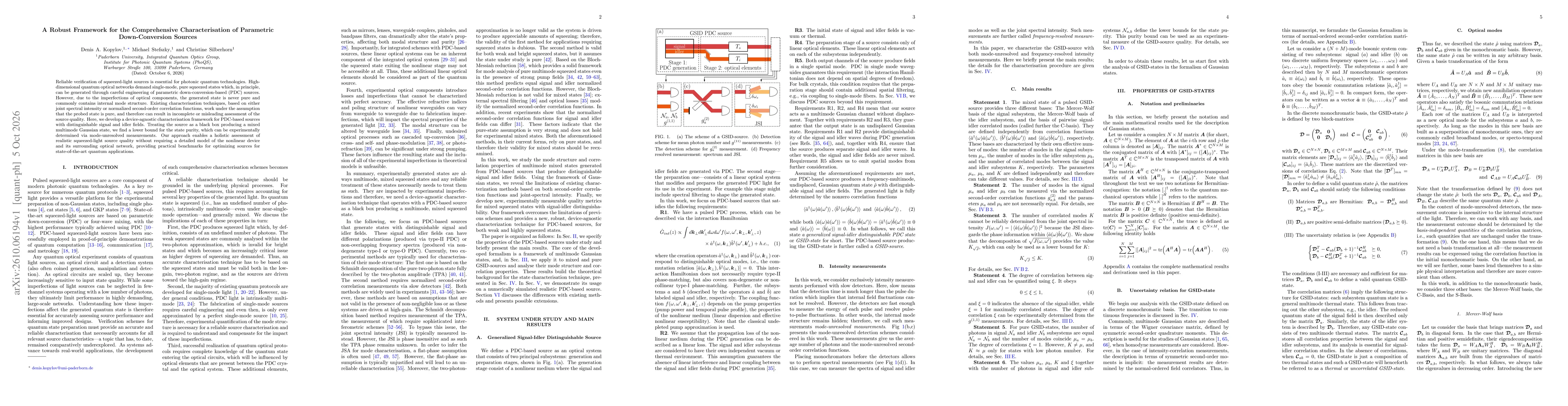 Thumbnail for A robust framework for the comprehensive characterisation of parametric down-conversion sources
