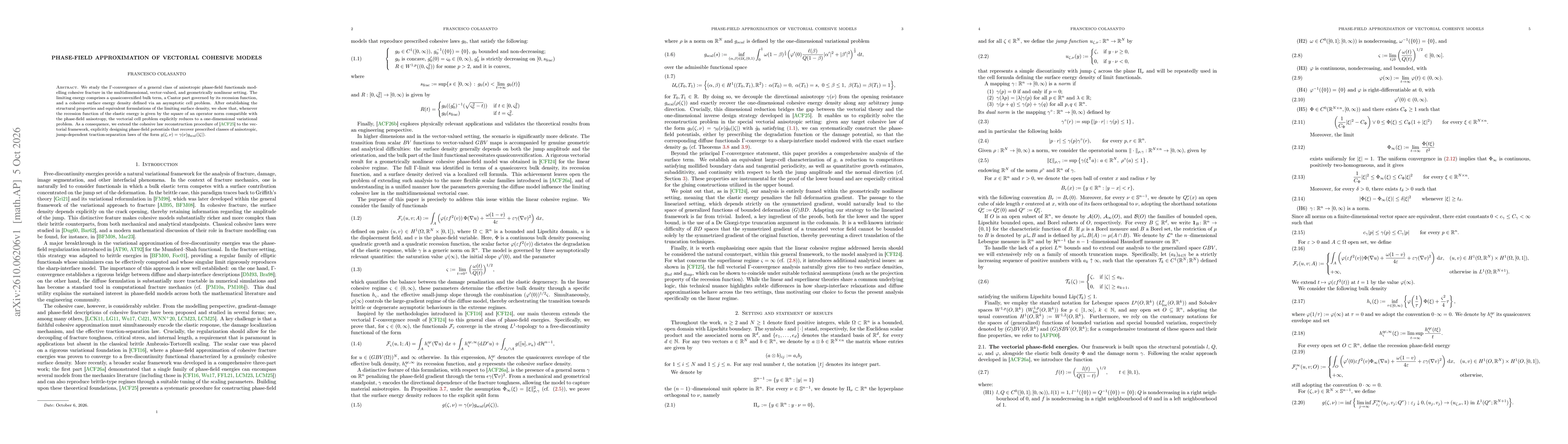 Thumbnail for Phase-Field Approximation of Vectorial Cohesive Models
