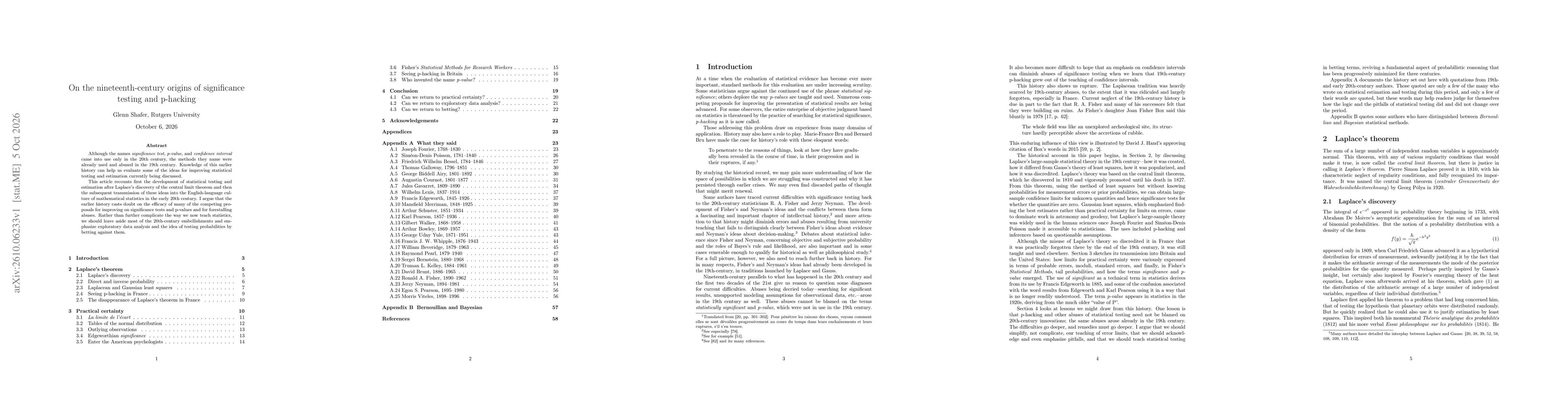 Thumbnail for On the nineteenth-century origins of significance testing and p-hacking