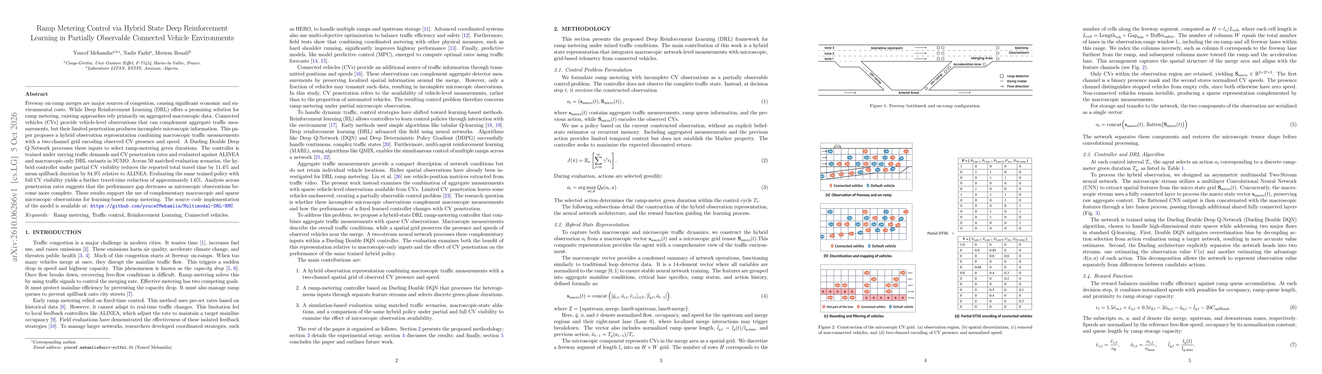 Thumbnail for Ramp Metering Control via Hybrid State Deep Reinforcement Learning in Partially Observable Connected Vehicle Environments