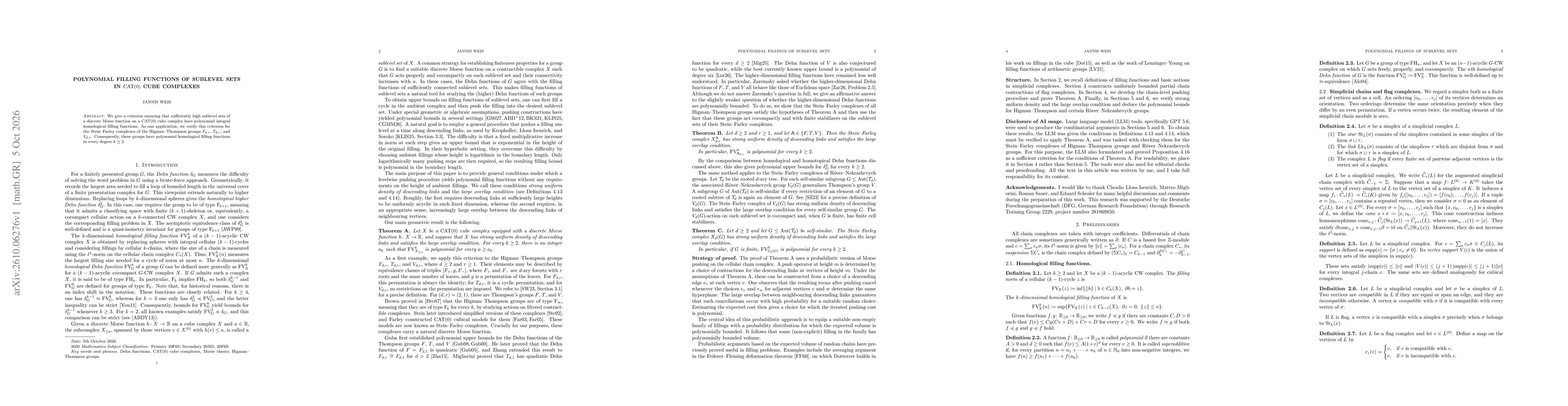 Thumbnail for Polynomial filling functions of sublevel sets in $\mathrm{CAT}(0)$ cube complexes