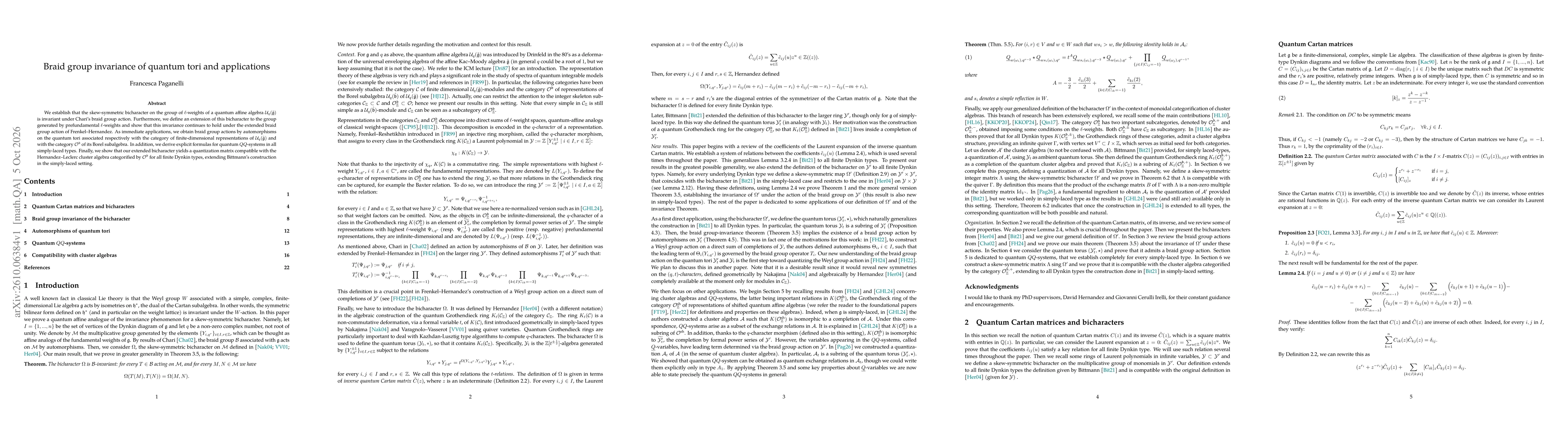 Thumbnail for Braid group invariance of quantum tori and applications