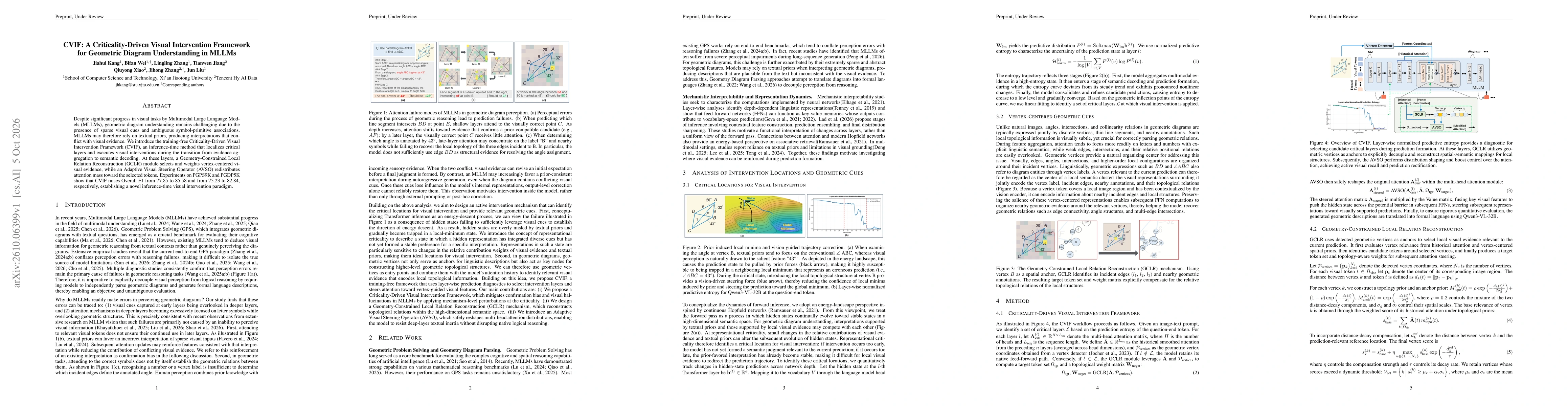 Thumbnail for CVIF: A Criticality-Driven Visual Intervention Framework for Geometric Diagram Understanding in MLLMs