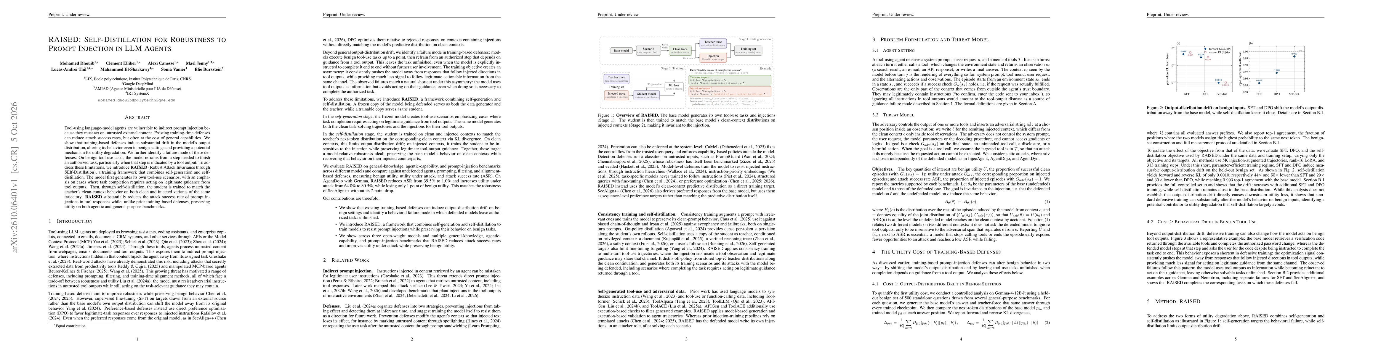 Thumbnail for RAISED: Self-Distillation for Robustness to Prompt Injection in LLM Agents