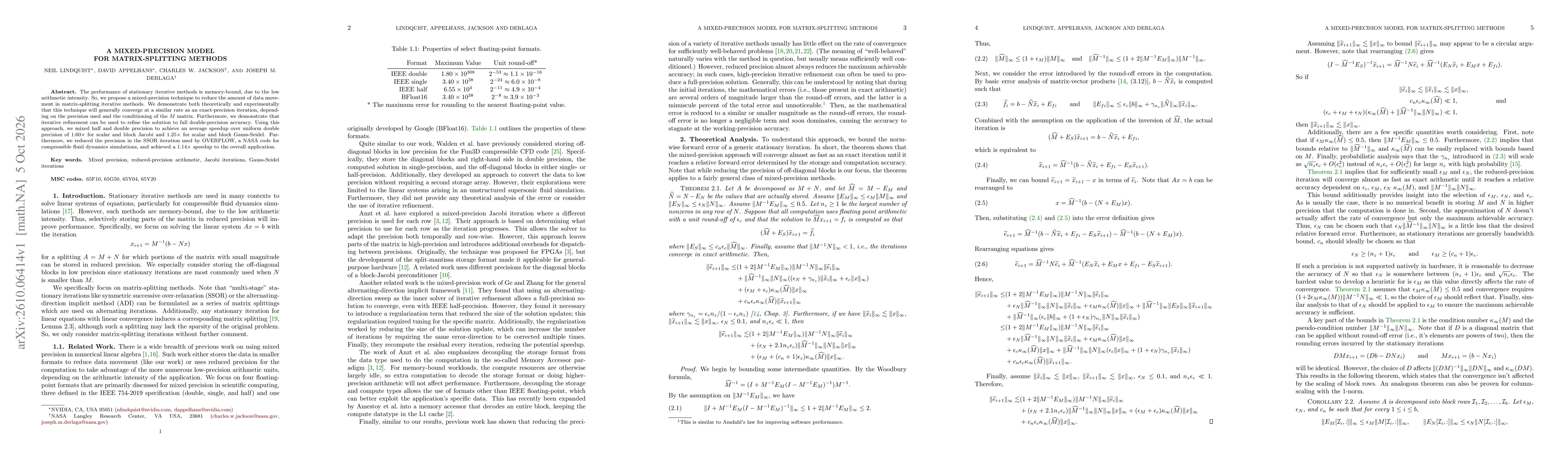 Thumbnail for A Mixed-Precision Model for Matrix-Splitting Methods
