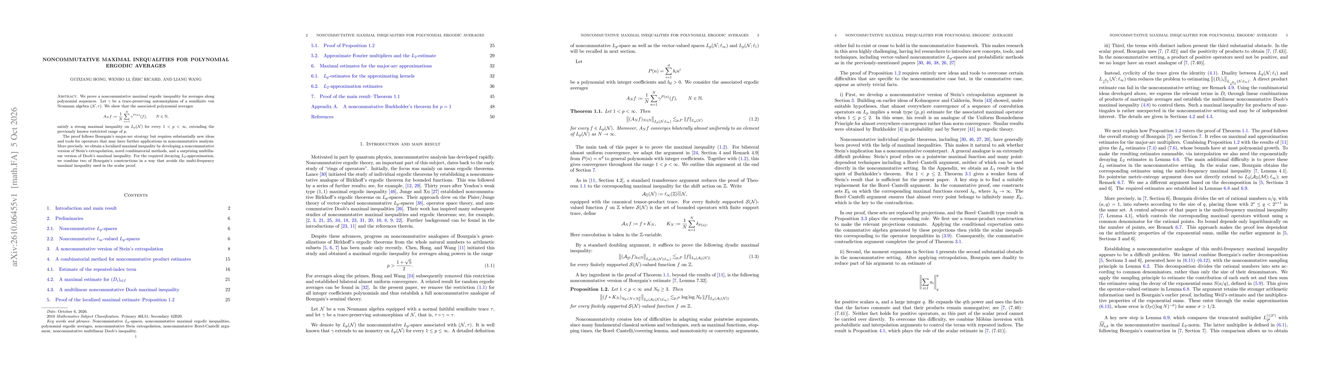 Thumbnail for Noncommutative maximal inequalities for polynomial ergodic averages