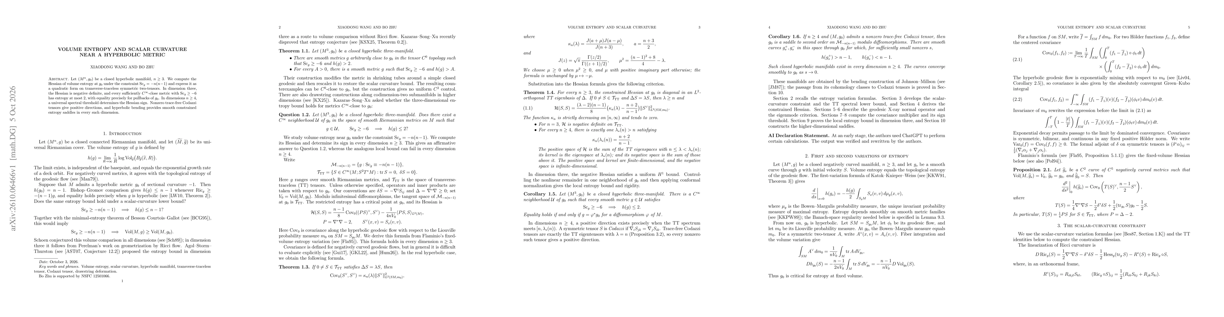 Thumbnail for Volume Entropy and Scalar Curvature near a Hyperbolic Metric