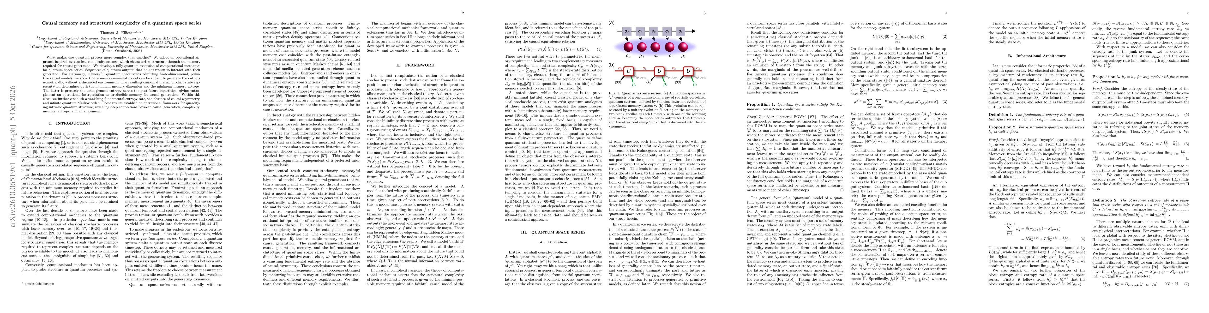 Thumbnail for Causal memory and structural complexity of a quantum space series