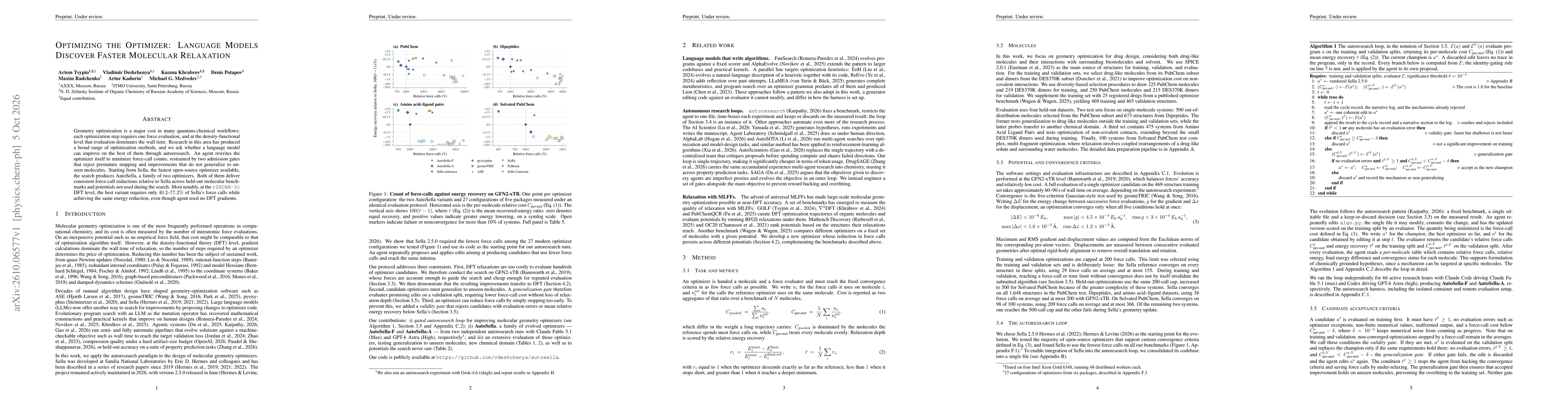 Thumbnail for Optimizing the Optimizer: Language Models Discover Faster Molecular Relaxation