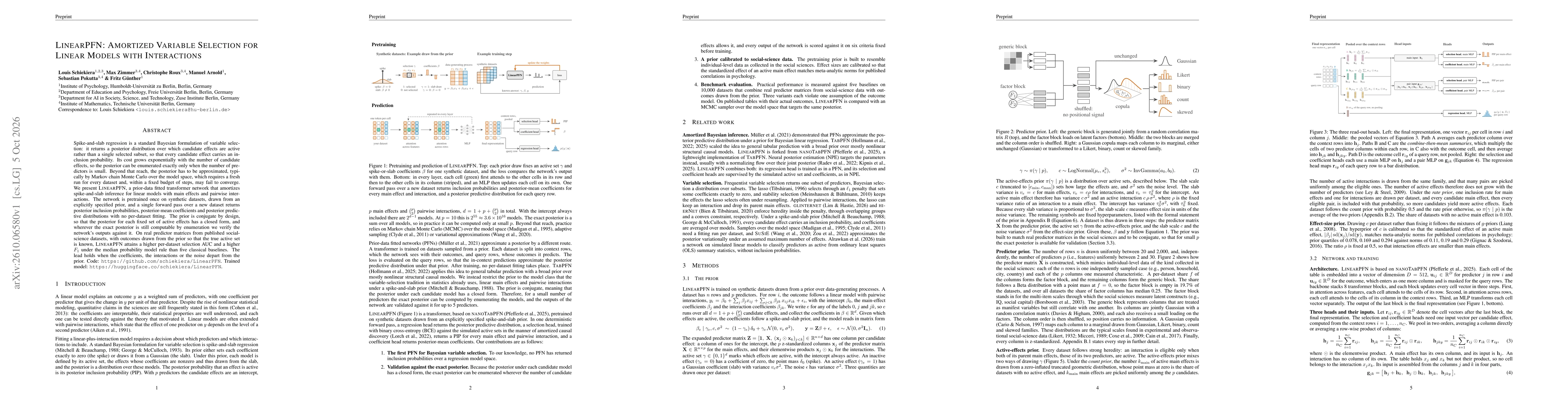 Thumbnail for LinearPFN: Amortized Variable Selection for Linear Models with Interactions